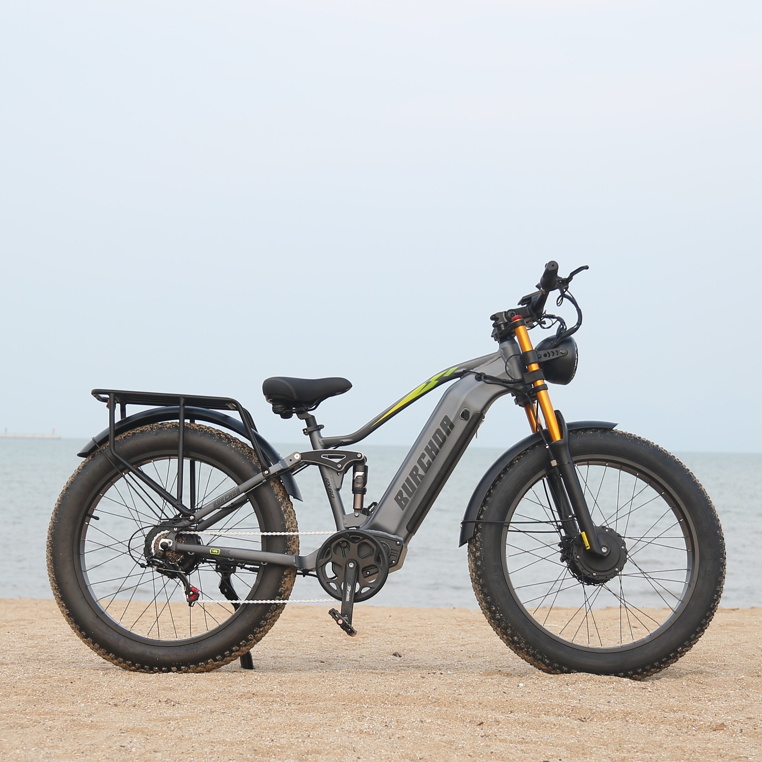 Burchda RX80 Fat Tire Mountain Electric Bike for Adults, 28 MPH
